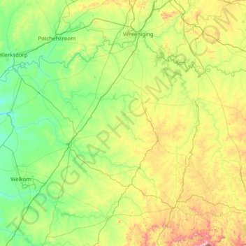 Fezile Dabi District Municipality topographic map, elevation, terrain