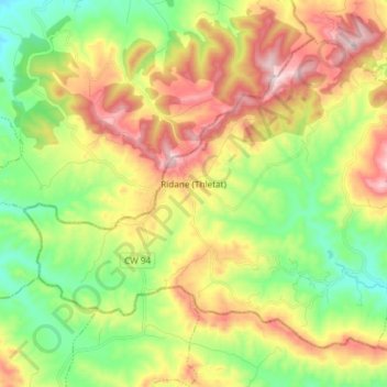 Ridane topographic map, elevation, terrain