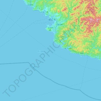 Nishiumuro County topographic map, elevation, terrain