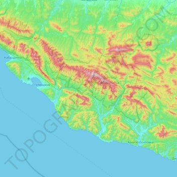 городской округ Геленджик topographic map, elevation, terrain
