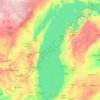 Lake Michigan topographic map, elevation, terrain