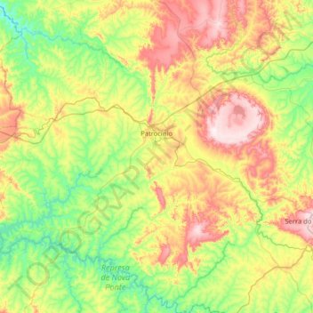 Patrocínio topographic map, elevation, terrain