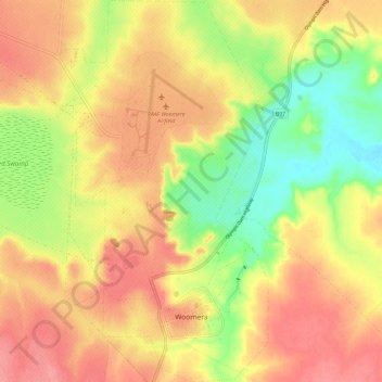Woomera topographic map, elevation, terrain