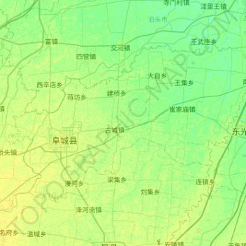阜城县 topographic map, elevation, terrain