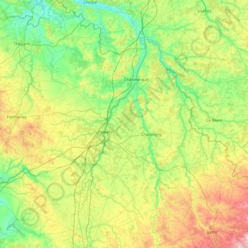 Vienne topographic map, elevation, terrain