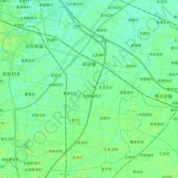 邓庄镇 topographic map, elevation, terrain