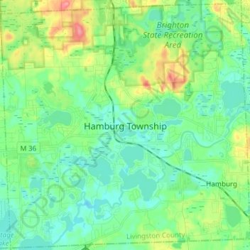 Hamburg Township topographic map, elevation, terrain