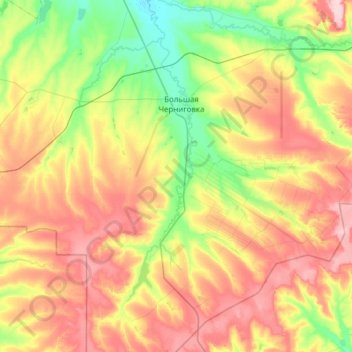 Большая Глушица topographic map, elevation, terrain