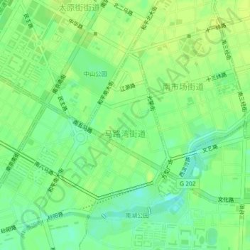 马路湾街道 topographic map, elevation, terrain