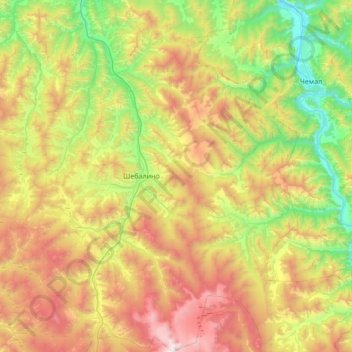 Шебалинское сельское поселение topographic map, elevation, terrain