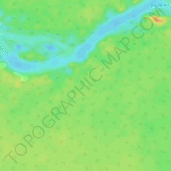 Aguarico topographic map, elevation, terrain