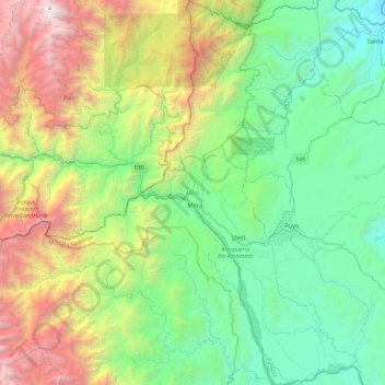 Mera topographic map, elevation, terrain