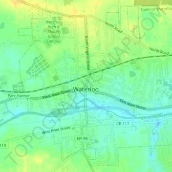 Village of Waterloo topographic map, elevation, terrain