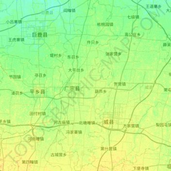 广宗县 topographic map, elevation, terrain