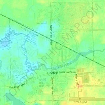 Linden topographic map, elevation, terrain