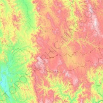 Yécora topographic map, elevation, terrain