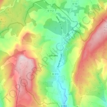 Limans topographic map, elevation, terrain