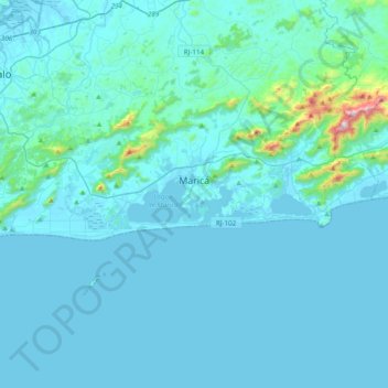Maricá topographic map, elevation, terrain