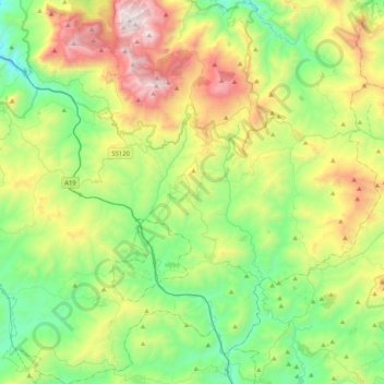 Petralia Sottana topographic map, elevation, terrain