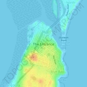 The Entrance topographic map, elevation, terrain