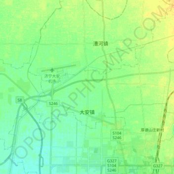 大安镇 topographic map, elevation, terrain