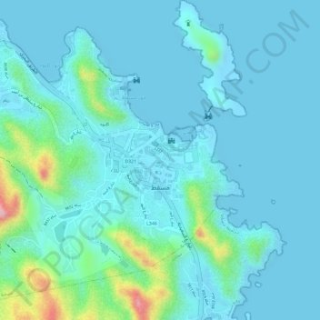 Muscat topographic map, elevation, terrain