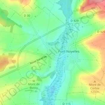 Querrieu topographic map, elevation, terrain