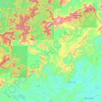 Murung Raya topographic map, elevation, terrain