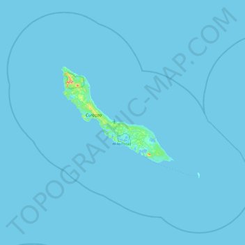 Curacao topographic map, elevation, terrain