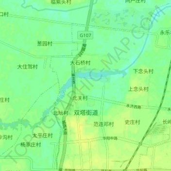 Shuangta Subdistrict topographic map, elevation, terrain