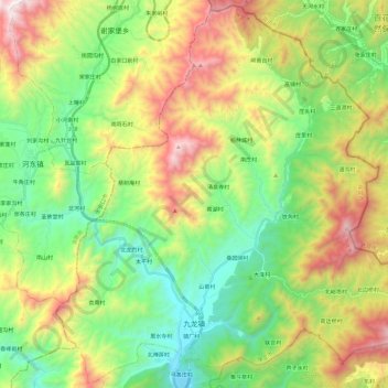 九龙镇 topographic map, elevation, terrain