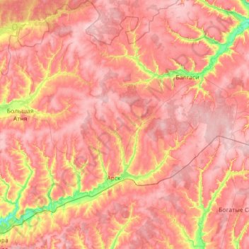 Арский район topographic map, elevation, terrain