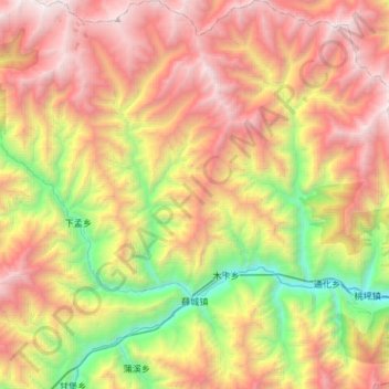 薛城镇 topographic map, elevation, terrain