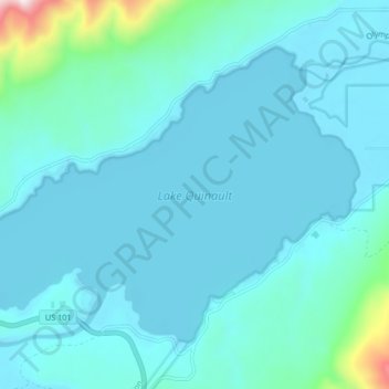 Lake Quinault topographic map, elevation, terrain