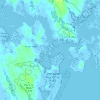 Stetson-Piney Island Reserve topographic map, elevation, terrain