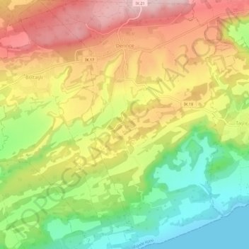 Vathylakas topographic map, elevation, terrain