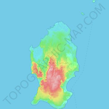 Little Andaman topographic map, elevation, terrain