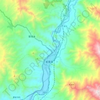 攀莲镇 topographic map, elevation, terrain