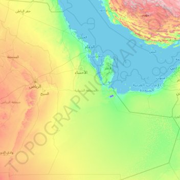 Eastern Province topographic map, elevation, terrain