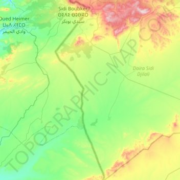 El Bouihi topographic map, elevation, terrain