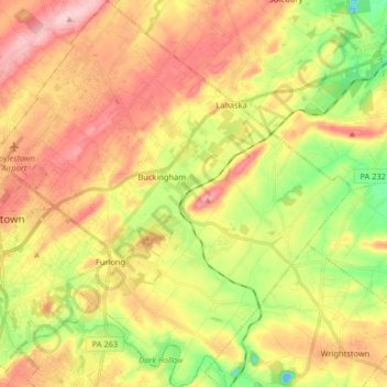 Buckingham Township topographic map, elevation, terrain