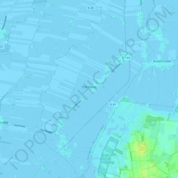 Odisheim topographic map, elevation, terrain