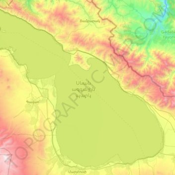 Lake Sevan topographic map, elevation, terrain