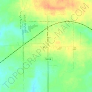 Polk topographic map, elevation, terrain