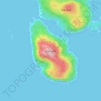 Isla Gala topographic map, elevation, terrain