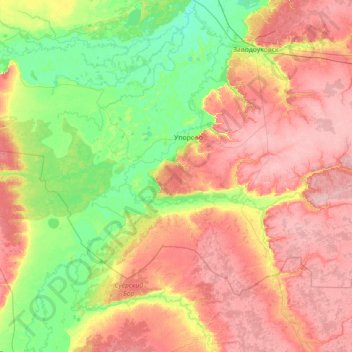 Упоровский район topographic map, elevation, terrain