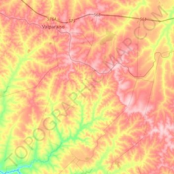 Bento de Abreu topographic map, elevation, terrain