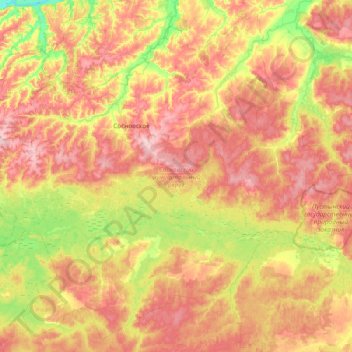 Сосновский муниципальный округ topographic map, elevation, terrain