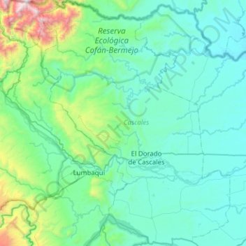 Parroquia El Dorado de Cascales topographic map, elevation, terrain