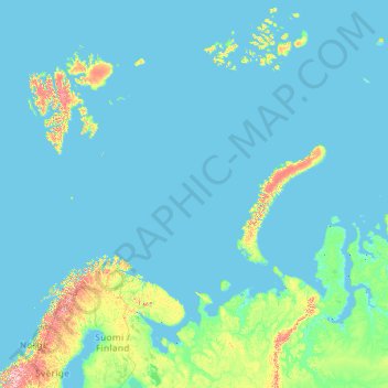 Oblast Archangelsk topographic map, elevation, terrain